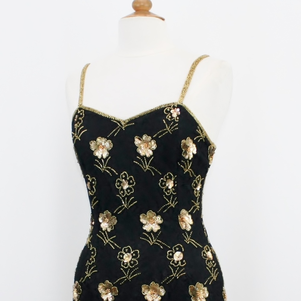 JASDEE Vintage Short Dress Hand Work Bead & Sequins On Lace Style 5050M
